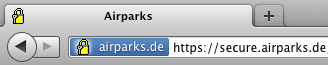 Sicher buchen bei Airparks dank SSL